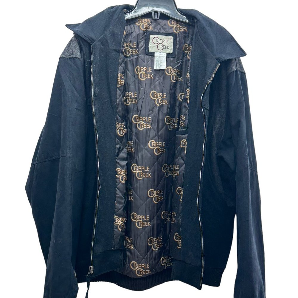 Cripple Creek Men's Bomber Zipper Jacket Black - Size XL